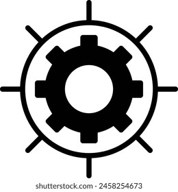 Una Imagen en blanco y negro de un engranaje. Concepto de precisión y orden, ya que los engranajes se utilizan a menudo en maquinaria y otros sistemas mecánicos