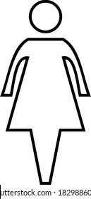 Black and white image of a girl or a woman which is often used as an indication that the tool or place is the right of a girl or a woman.