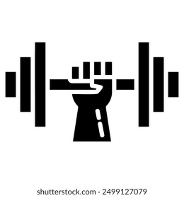 A black and white image of a hand holding a barbell, symbolizing weightlifting and strength training.