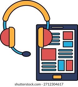 Ein Schwarz-Weiß-Bild eines Headsets und eines Handys. Konzept von Kommunikation und Technologie