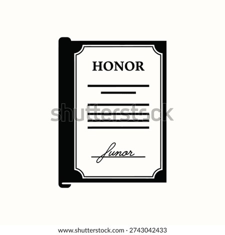 A black and white image of an honor certificate
