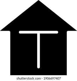 Black and white image of a house symbol