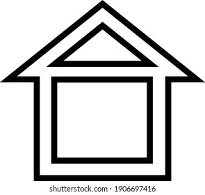 Black and white image of a house symbol