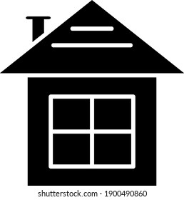 Imagen en blanco y negro de una casa con ventanas