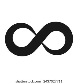 La imagen en blanco y negro de un símbolo del infinito es una representación de las infinitas posibilidades y potencial de la vida. Las pinceladas y las líneas del símbolo transmiten una sensación de movimiento