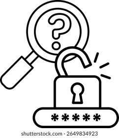 A black and white image of a keyhole with a magnifying glass over it. The image is meant to convey the idea of searching for something or someone