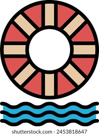 Una Imagen en blanco y negro de un salvavidas. Concepto de seguridad y protección, ya que el salvavidas está diseñado para mantener a las personas a flote en el agua
