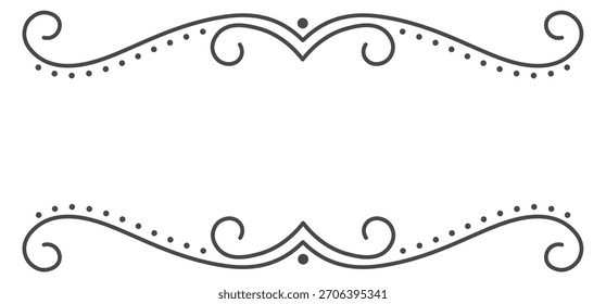 A black and white image of a line with a lot of dots