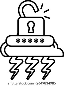 A black and white image of a lock with a keyhole and a key. The lock is open and the keyhole is empty. Concept of security and protection, as the lock is open and the keyhole is empty