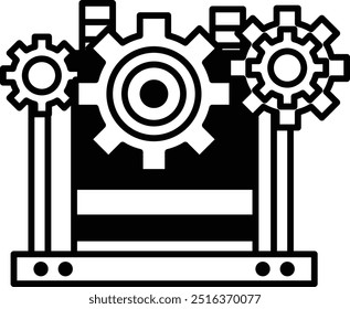 Una Imagen en blanco y negro de una máquina con tres marchas. El esquema de color azul y blanco le da a la Imagen una sensación moderna y futurista. La máquina parece ser una pieza compleja de tecnología