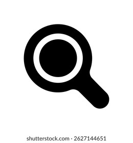 A black and white image of a magnifying glass. The image is simple and clean, with no distractions