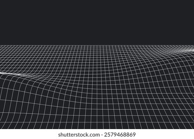 Black and white image of a mesh with dimensions. Scene is somewhat abstract and futuristic