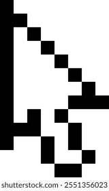 A black and white image of a mouse clicker with a pixelated look