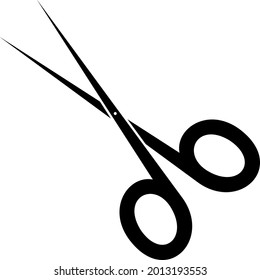 Black and white image of a pair of scissors. One of the tools that are usually used to cut fabric, hair and thin objects