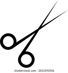 Black and white image of a pair of scissors. One of the tools that are usually used to cut fabric, hair and thin objects