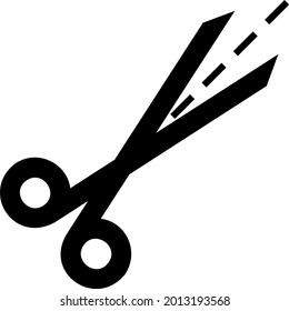 Black and white image of a pair of scissors. One of the tools that are usually used to cut fabric, hair and thin objects
