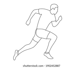 Black and white image of a person running