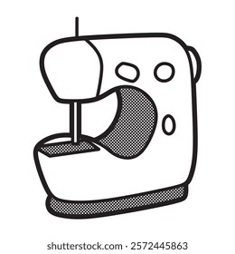 black and white image, portable sewing machine vector