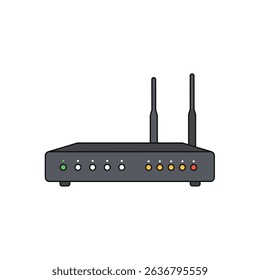 Black and White Image of a Router with Two Antennas for Wireless Connectivity