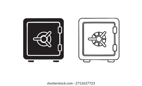 Imagen en blanco y negro de una caja fuerte con un ojo de cerradura. La caja fuerte está abierta y el ojo de la cerradura es visible