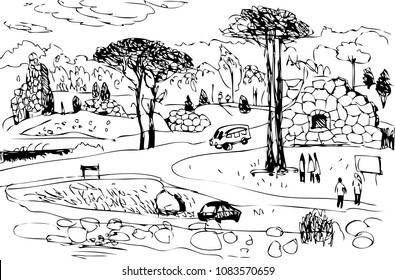 black and white image of the Scandinavian landscape
