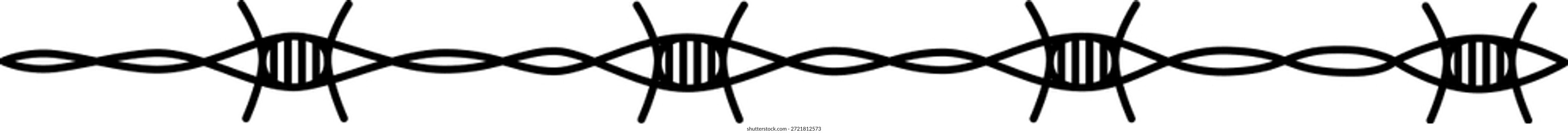 Schwarz-weißes Bild von nahtlosem Stacheldraht.