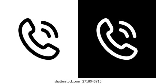 Una Imagen en blanco y negro muestra dos íconos de teléfono, ilustrando esquemas de color opuestos.
