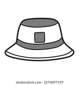 black and white image, simple hat