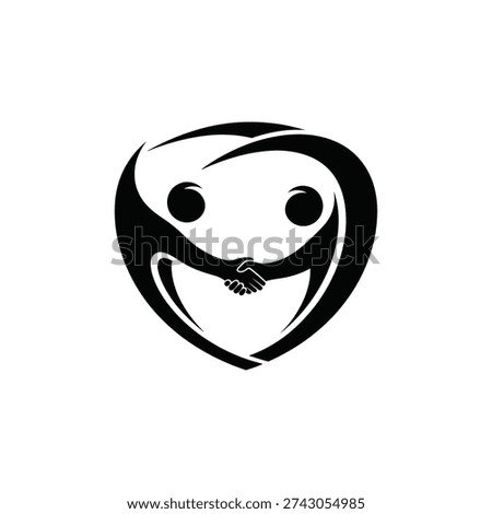 A black and white image of a smiling face