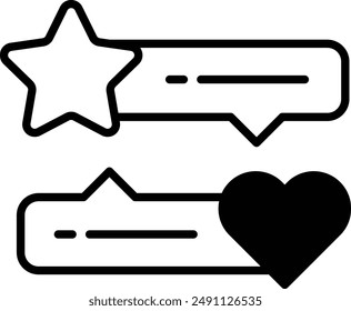 A black and white image of a star and a heart. The star is on the left side of the image and the heart is on the right side. Concept of positivity and appreciation, as the star