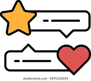 A black and white image of a star and a heart. The star is on the left side of the image and the heart is on the right side. Concept of positivity and appreciation, as the star