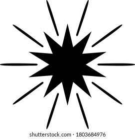 Black and white image of a star. Stars are luminous celestial bodies that look beautiful at night and are symbols of good character