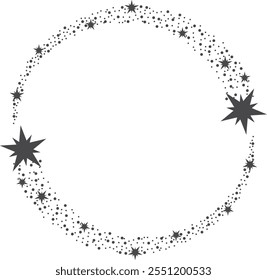 A black and white image of a starry night sky with a white background
