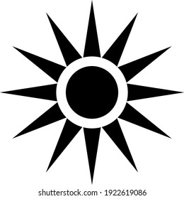 Black and white image of sun shining