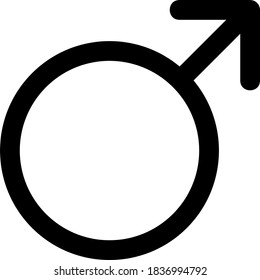 Schwarz-Weiß-Bild eines Symbols, das darauf hinweist, dass der Ort für eine männliche Person bestimmt ist.
