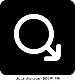 Imagen en blanco y negro de un símbolo que indica que el lugar está designado para una persona que es hombre.