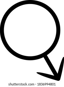 Black and white image of a symbol indicating that the place is designated for a person who is male.