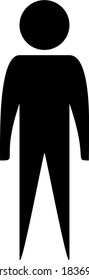 Black and white image of a symbol indicating that the place is designated for a person who is male.