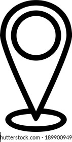 Schwarz-Weiß-Bild eines Symbols, das häufig als Ort und interessanter Ort verwendet wird