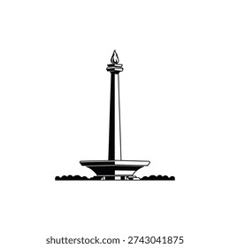 A black and white image of a tall lamp post