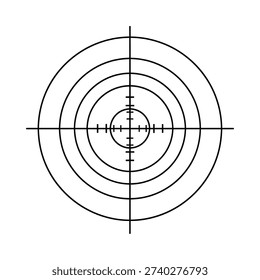 A black and white image of a target with concentric circles