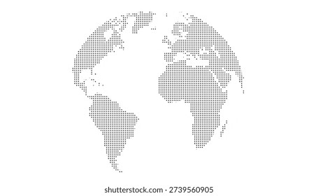 A black and white image of the world