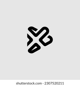 A black and white image of an x symbol with a cross in the middle.