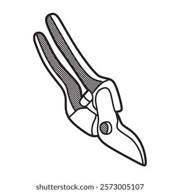 black and white images, vectors, large body branch scissors