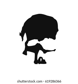 Black and white imprint of skull