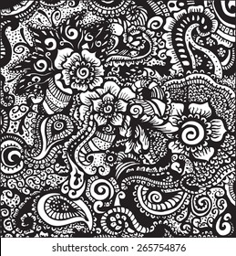 Black and white Indian background.