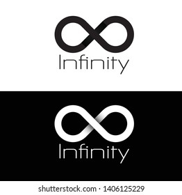 Black and white infinity logo.