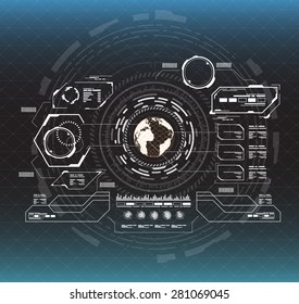 black and white infographic elements. futuristic user interface HUD