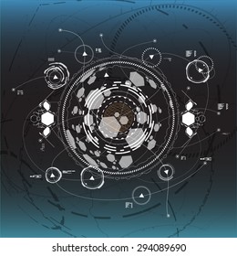 black and white infographic elements. futuristic user interface HUD