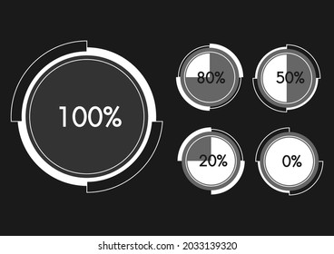 Black and White Infographics Circle Pie Chart Presentation